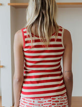 Off-white and red striped top Nera