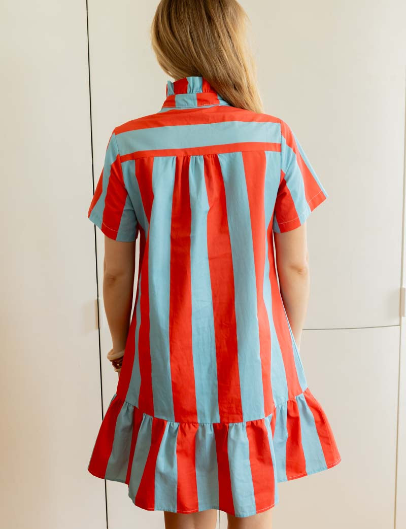 Robe rouge & bleue Sylvia
