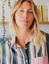 Chemise verte & rose Shimo