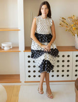 White and black polka dot Martim dress