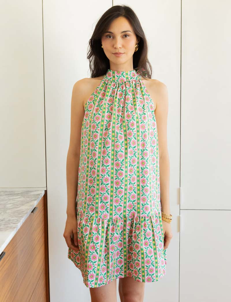Robe verte fleurie Rosia
