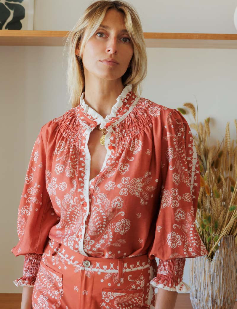 Chemise terracotta Leona