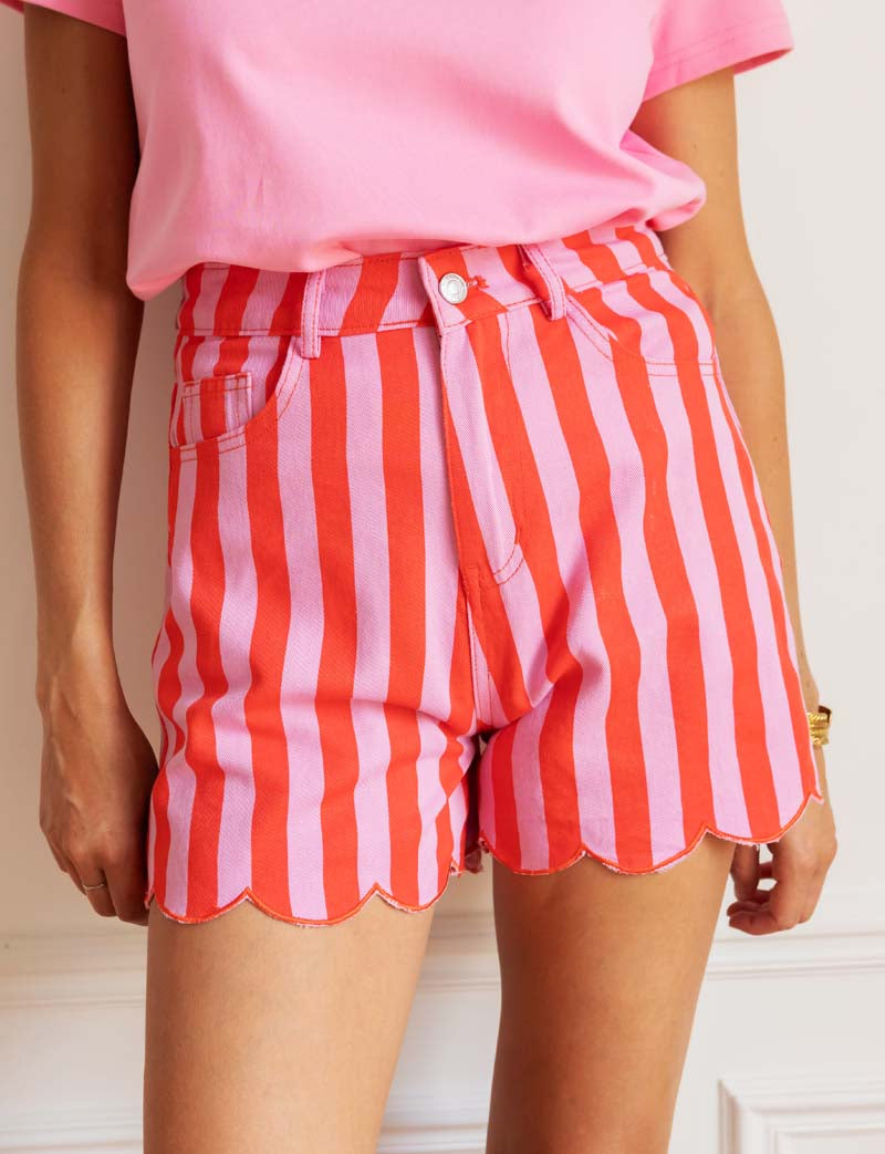 Short de rayas rosas y rojas Jojo