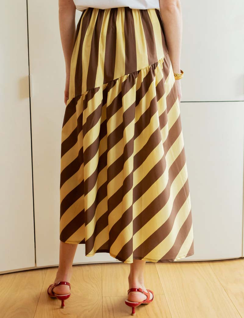 Yellow & chocolate Moki skirt