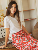Jupe rose & tomates Yvelle