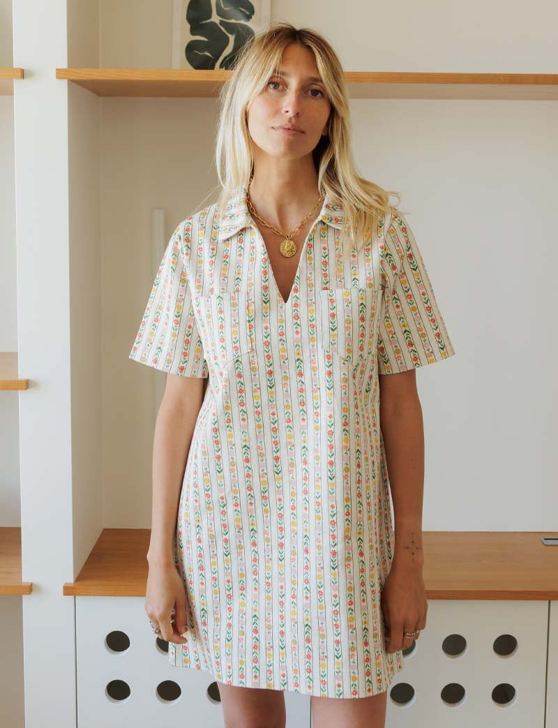 Robe écrue & fleurs Monett