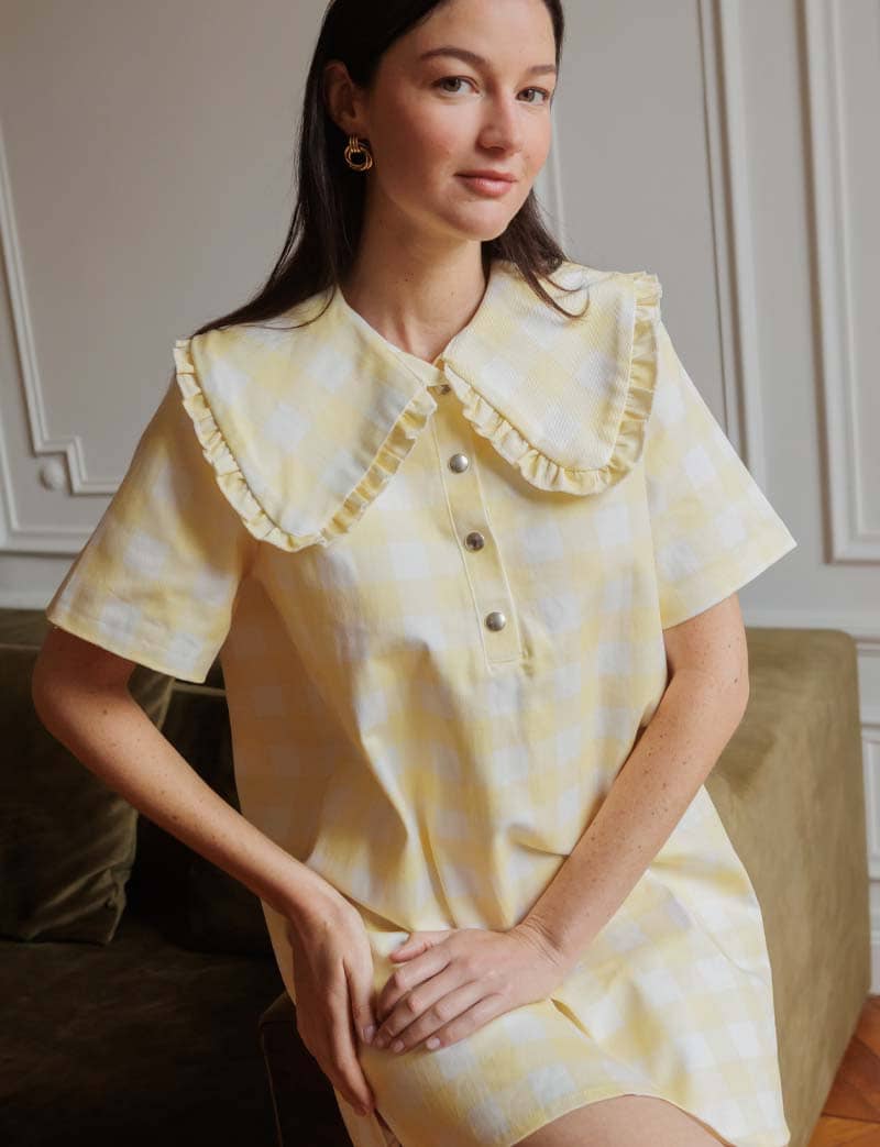 Robe vichy jaune Kivi