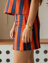 Jupe à rayures marine & orange Hely