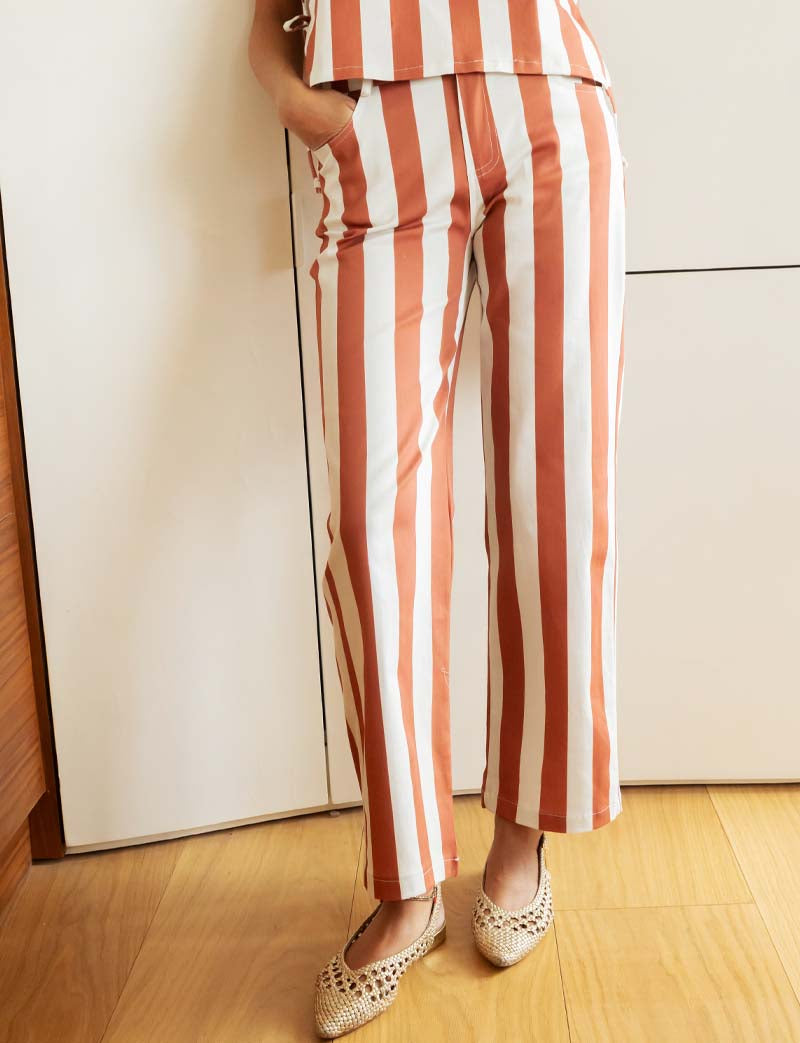 Terracotta striped jeans Jony