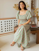 Camila Green Floral Skirt