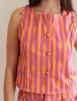 Top orange & violet Clarita