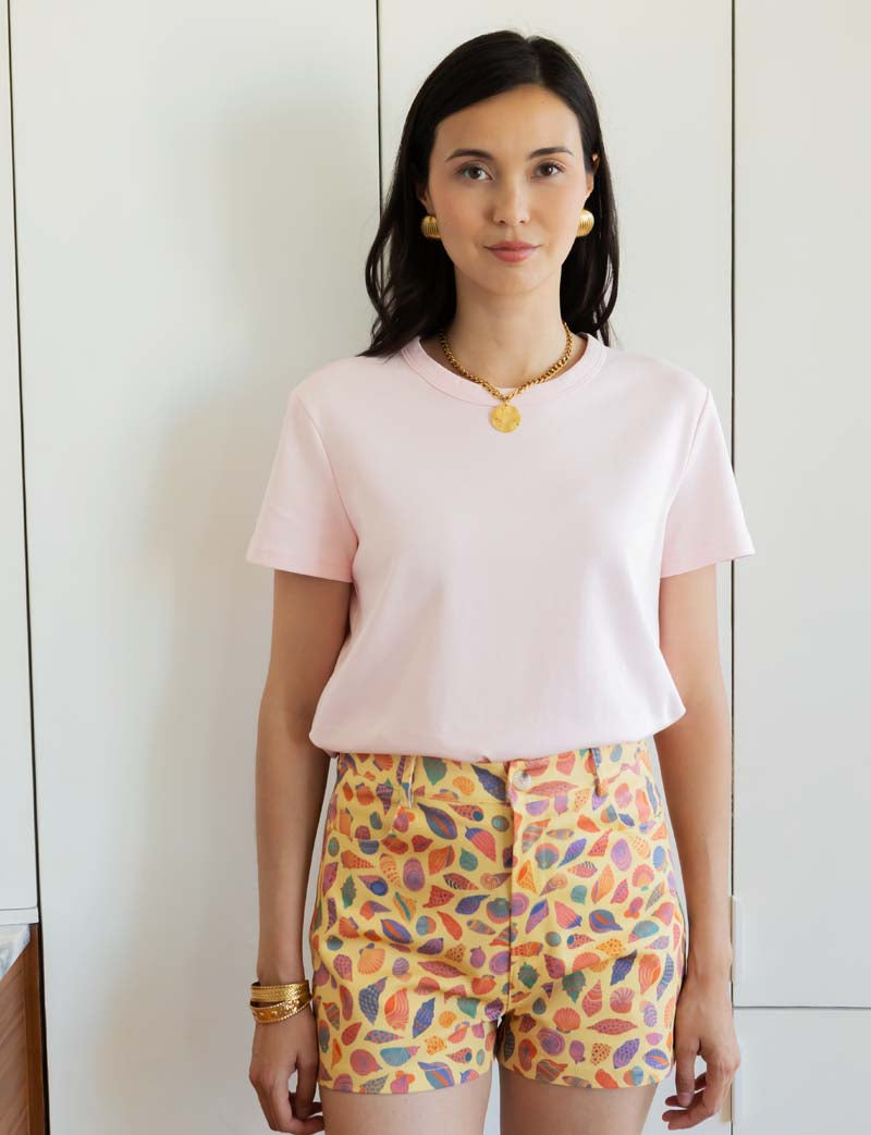 Short jaune & coquillages Kevy