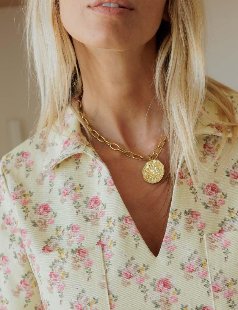 Robe jaune fleurie Monett
