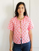 Blusa rosa con lunares rojos Sofi