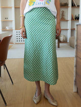 Jupe vichy vert Marilou
