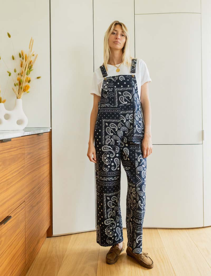 Roey Navy Bandana Overalls