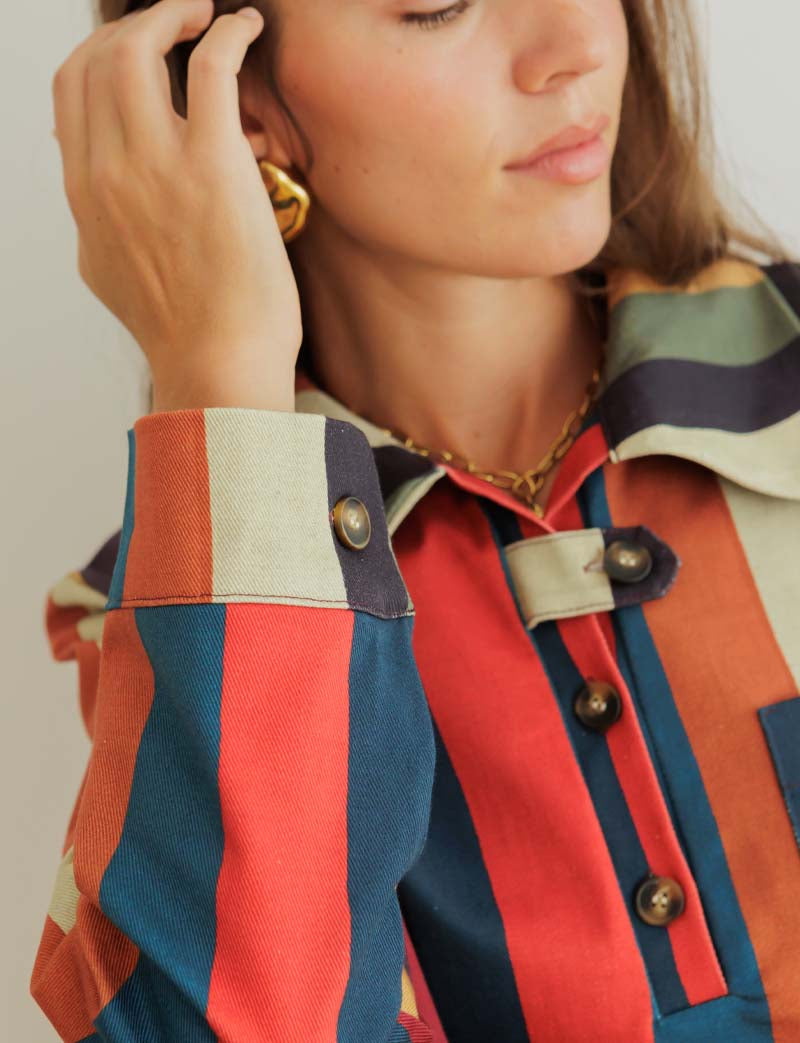 Robe à rayures multicolores Mavi