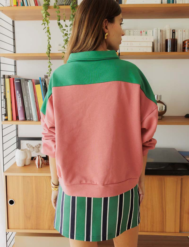 Jones blush & green sweatshirt