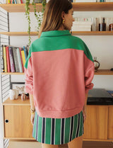 Jones blush & green sweatshirt