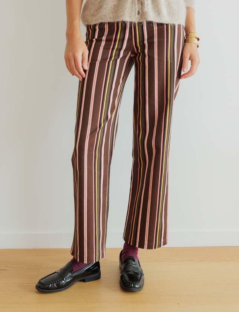 Renzo brown striped jeans