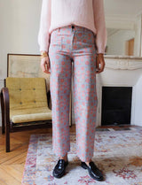 Pantalon bleu fleuri Jordy