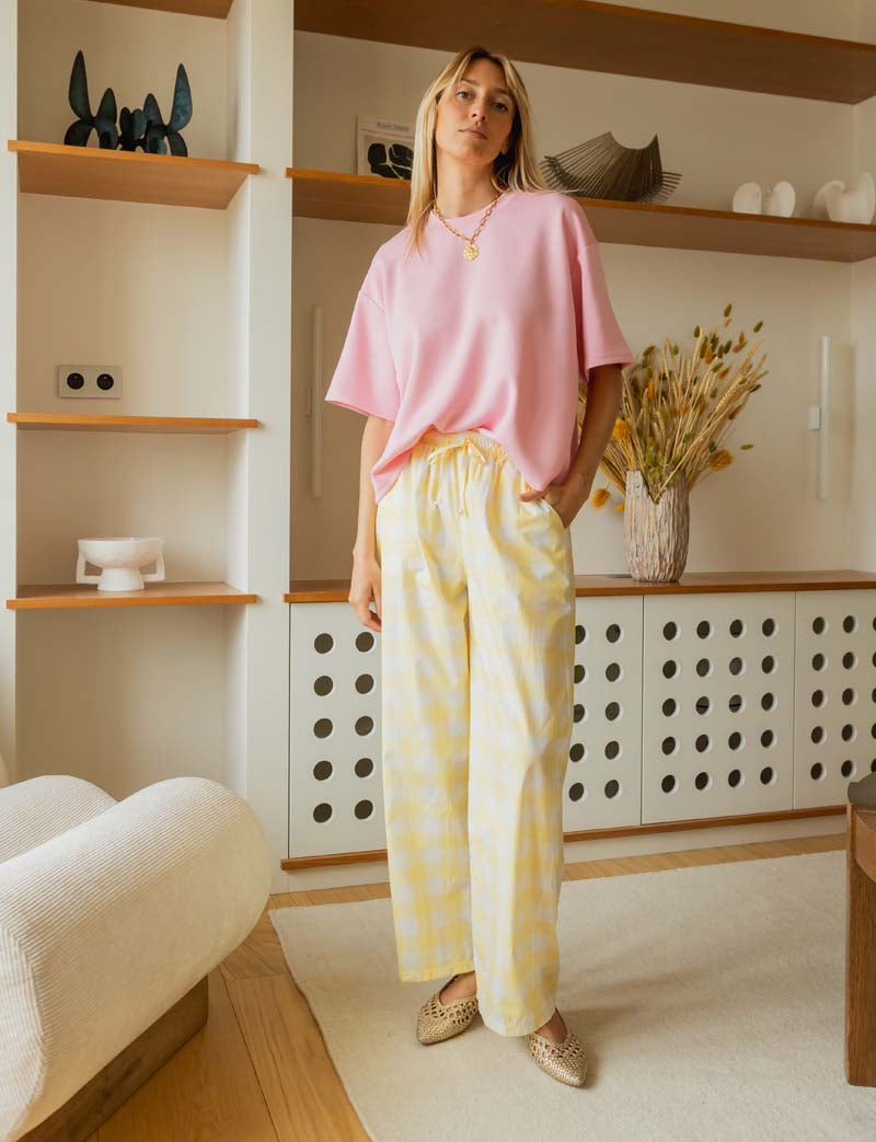 Pantalon vichy jaune Niko