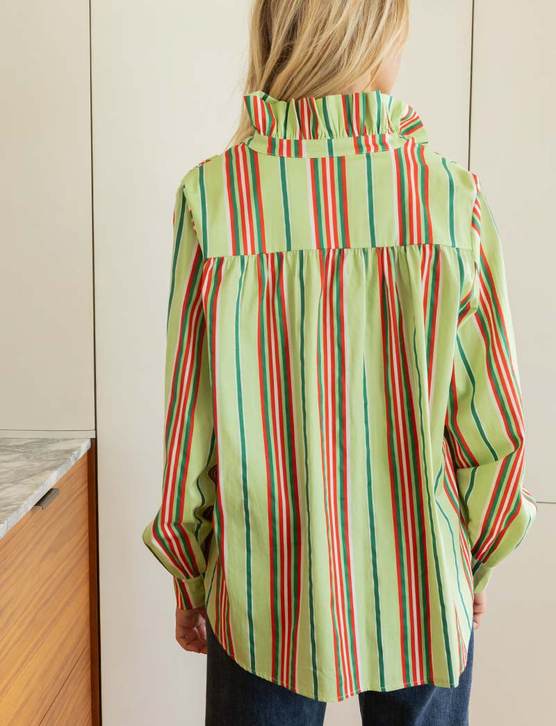 Green striped Gustava blouse