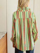 Green striped Gustava blouse