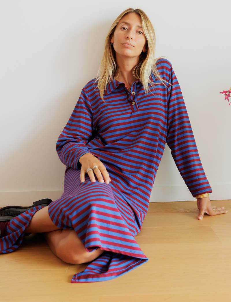 Robe bordeaux & marine Manon