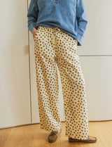Pantalon jaune à pois choco Niko