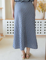 Navy Vichy Skirt Marilou