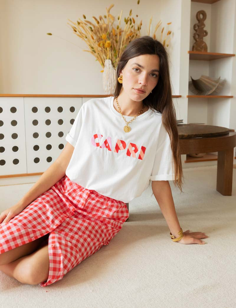 Red gingham skirt Engela