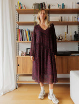 Burgundy leopard-print dress Maeva