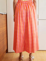 Pink & orange gingham skirt Yvelle