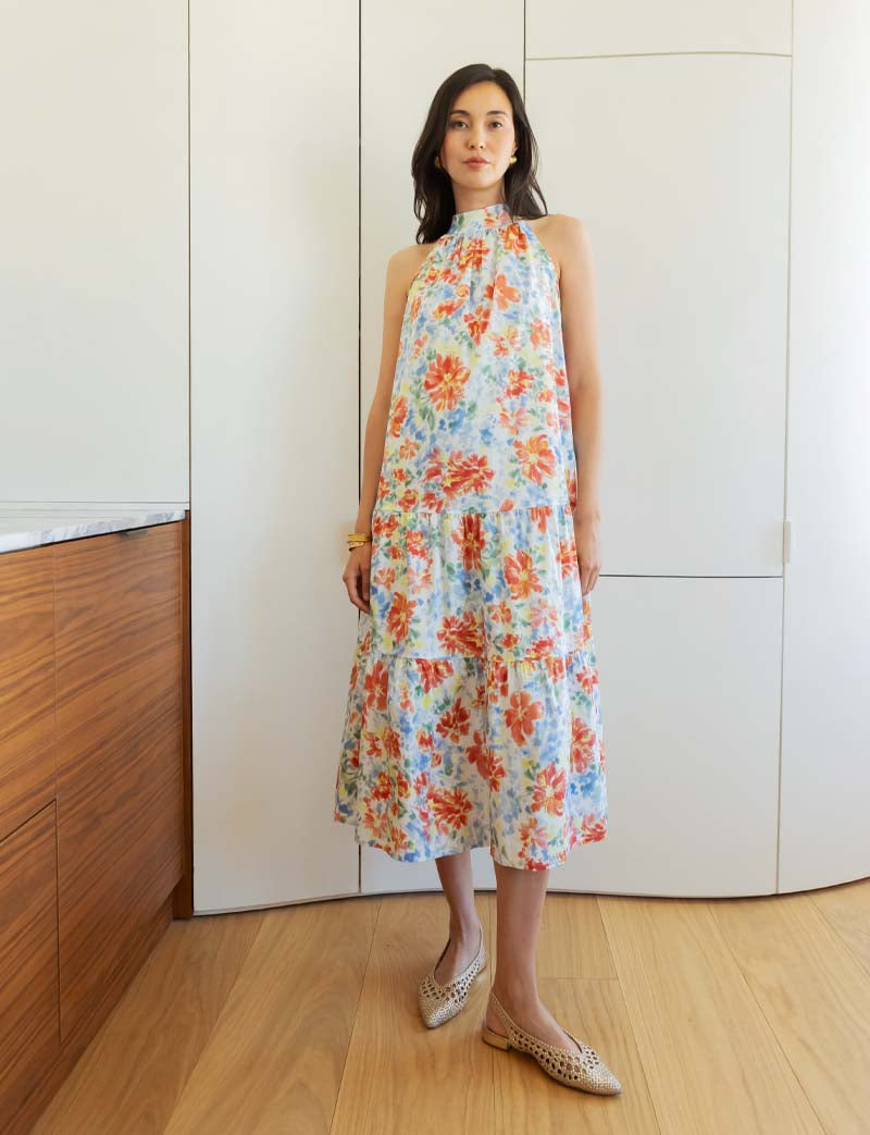 Robe ciel fleurie Sidy
