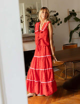 Red embroidered top Mosa