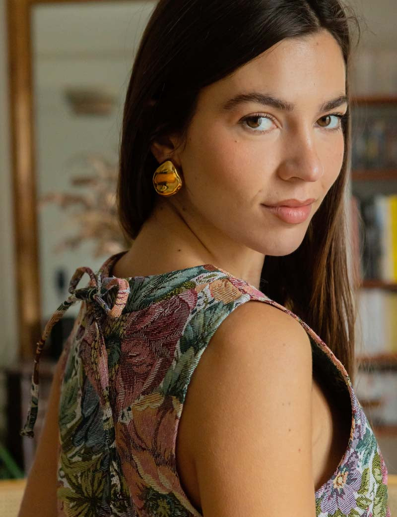 Floral Jacquard Boba Top