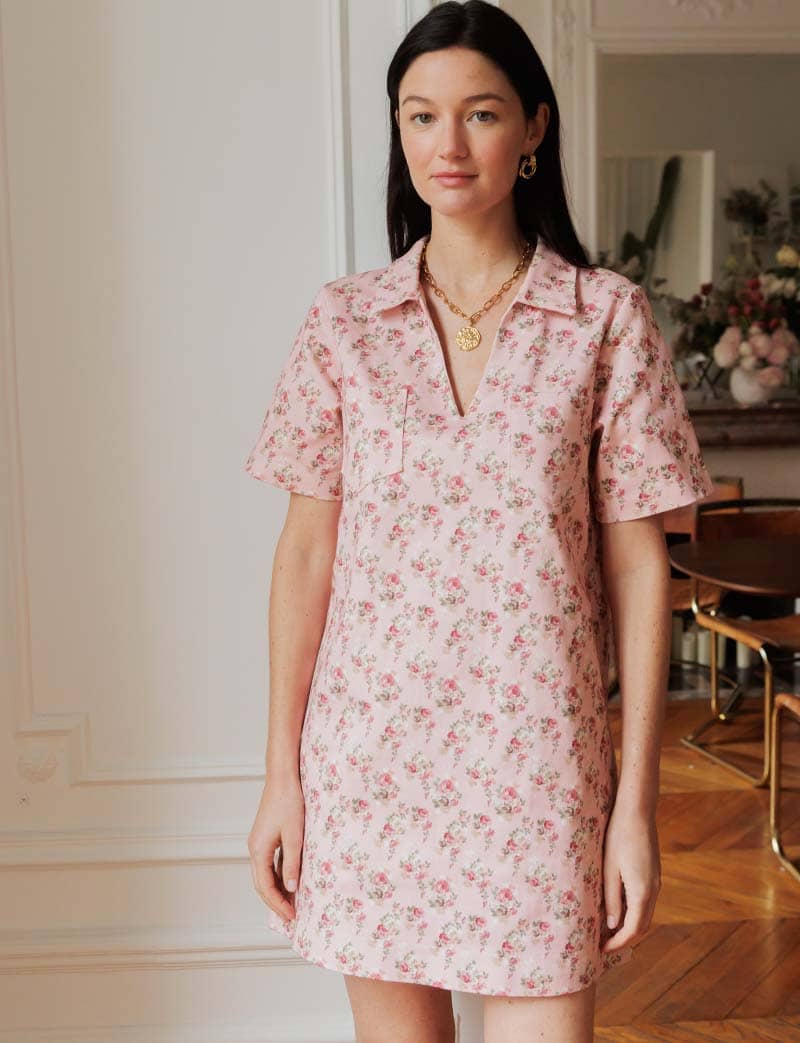 Robe rose fleurie Monett