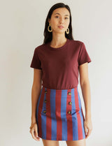 Jupe bordeaux & bleue Yali
