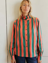 Chemise corail & verte Gustava