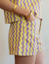 Yellow & lilac Kevy shorts