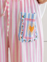 Pink striped Bisou pants