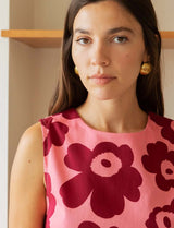 Top rose & fleurs bordeaux Tivo