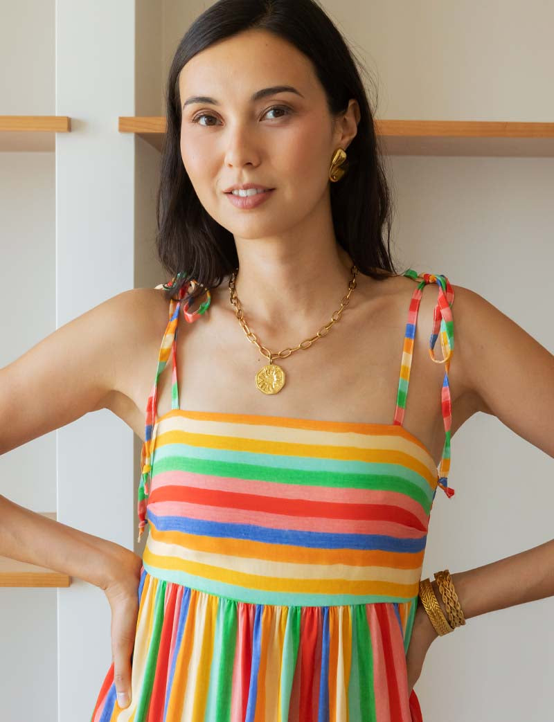 Robe à rayures multicolores Elish
