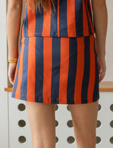 Jupe à rayures marine & orange Hely