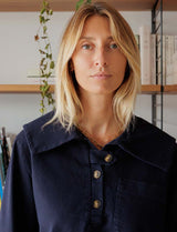 Navy Martin smock blouse