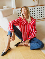 Blouse rouge & rose Lele