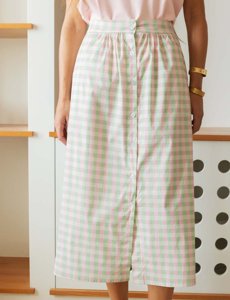Pink & Green Vichy Skirt Engela