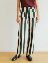 Aldo ecru & green striped jeans