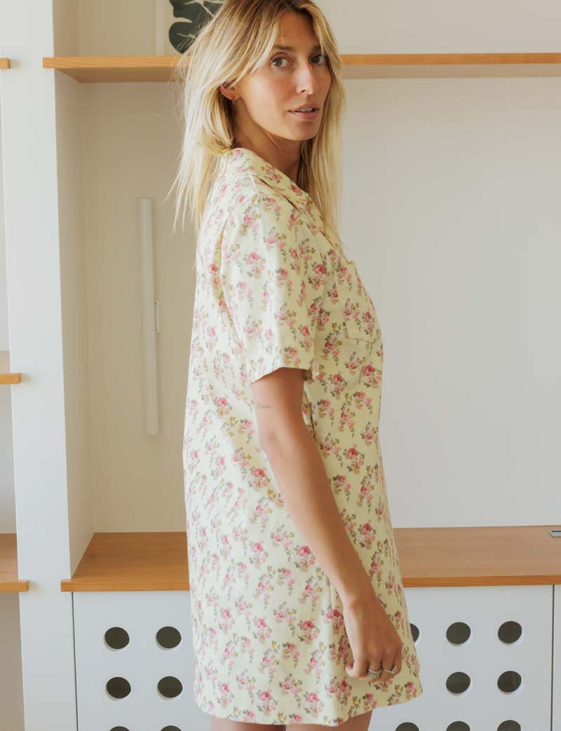 Robe jaune fleurie Monett